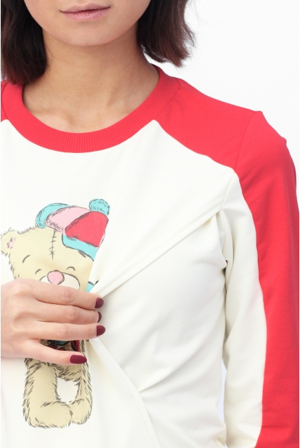 Костюм для беременных и кормящих "Мишка", коралловый