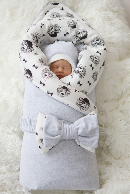 Комплект на выписку для новорожденных зимний Light grey bears (7 предметов)