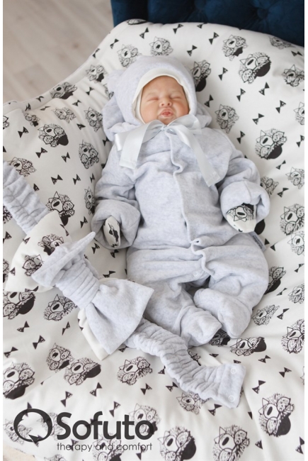 Комплект на выписку для новорожденных зимний Light grey bears (7 предметов)