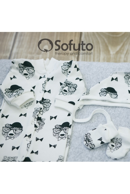 Комплект на выписку для новорожденных зимний Light grey bears (7 предметов)