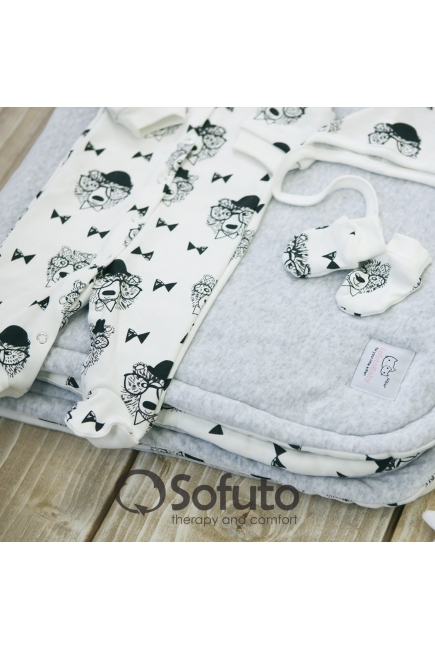 Комплект на выписку для новорожденных зимний Light grey bears (7 предметов)