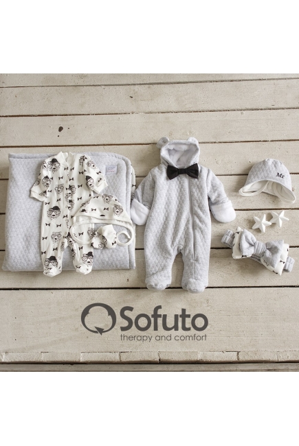 Комплект на выписку для новорожденного холодная зима Mr Bear (7 предметов)