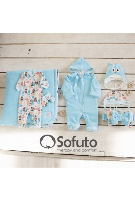 Комплект на выписку для новорожденного зимний Owl laguna (7 предметов)