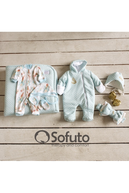 Комплект на выписку для новорожденных холодная зима Pavlina (7 предметов)