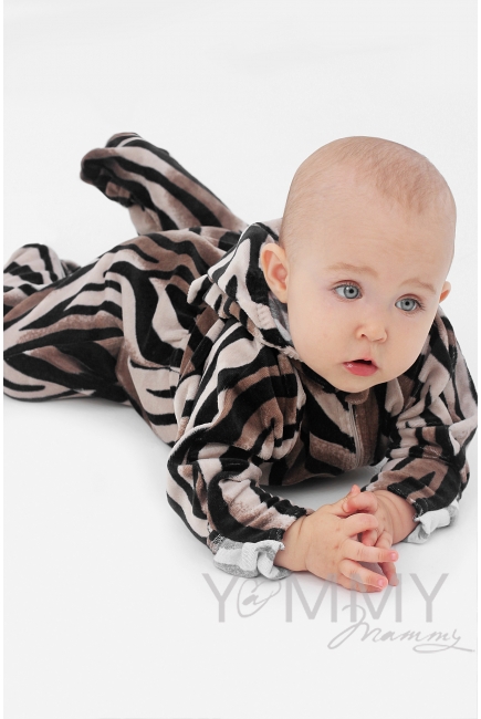 Комбинезон (поддева) флисовый "Тигрёнок", коричневый/черный