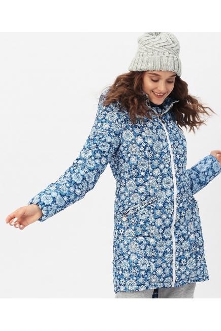 Слингокуртка зимняя 3 в 1, голубая со снежинками