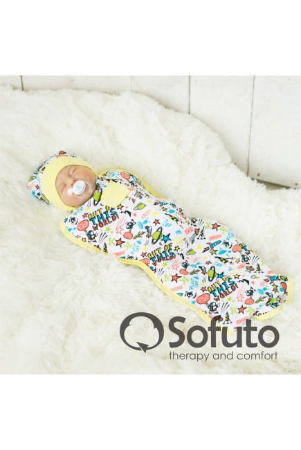 Пеленка кокон для детей трикотажная утепленная, Swaddler Cosmos