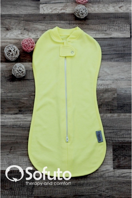 Пеленка кокон для детей трикотажная, Swaddler yellow