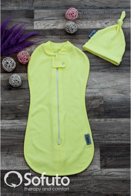 Пеленка кокон для детей трикотажная, Swaddler yellow