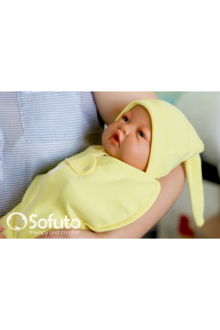 Пеленка кокон для детей трикотажная, Swaddler yellow