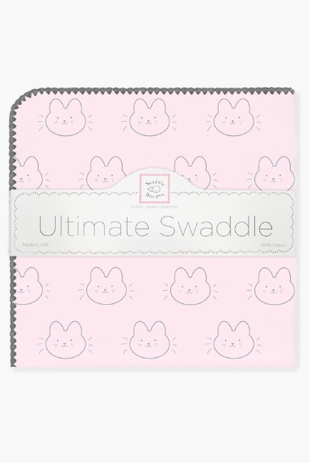 Фланелевая пеленка для новорожденного Swaddle Designs, Ultimate Bonjour Bunnie Pstl Pink