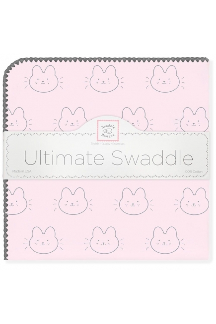 Фланелевая пеленка для новорожденного Swaddle Designs, Ultimate Bonjour Bunnie Pstl Pink