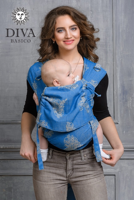 Май-слинг Diva Basico, Azzurro с капюшоном