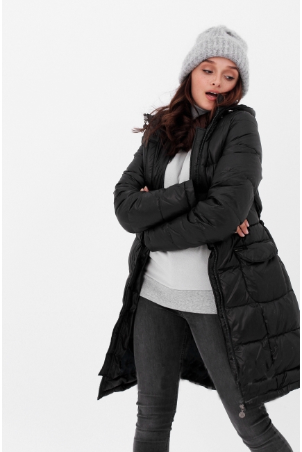 Слингопальто-слингокуртка зимняя пуховая 3 в 1, черная