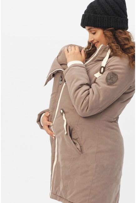 Зимняя слингокуртка - парка 3 в 1, коричневый