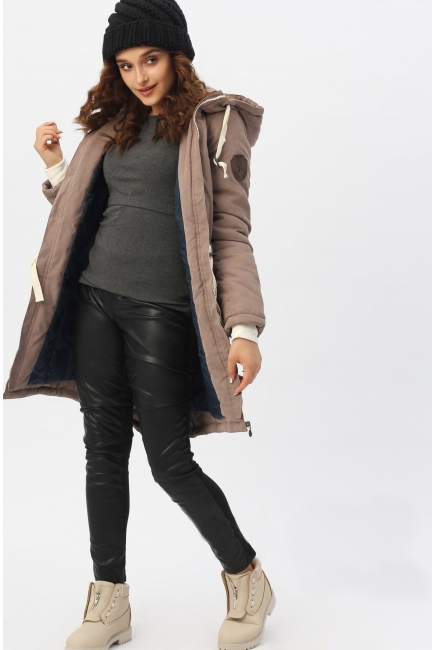 Зимняя слингокуртка - парка 3 в 1, коричневый