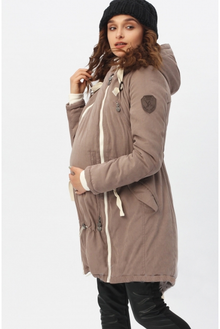 Зимняя слингокуртка - парка 3 в 1, коричневый