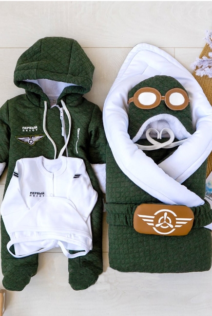 Комплект на выписку холодная зима Aviator (6 предметов)