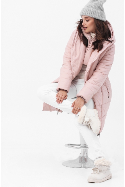 Слингокуртка-трансформер зимняя 3 в 1, пудровая