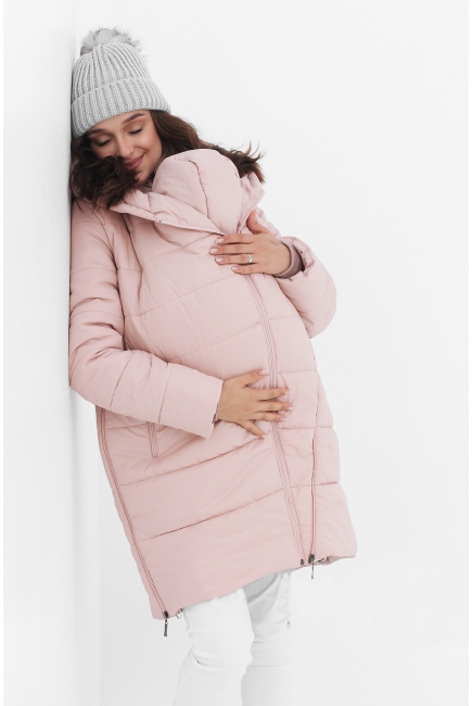 Слингокуртка-трансформер зимняя 3 в 1, пудровая