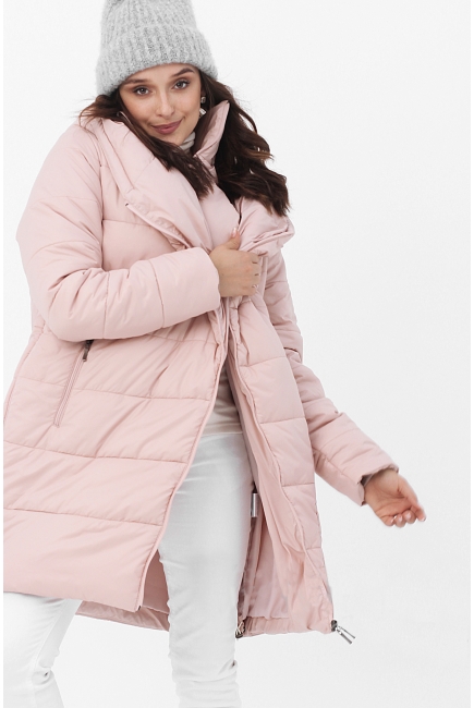 Слингокуртка-трансформер зимняя 3 в 1, пудровая