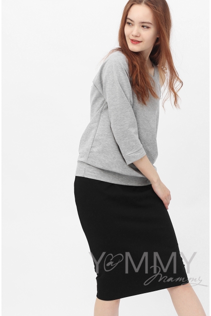 Юбка-карандаш для беременных и родивших универсальная, черная