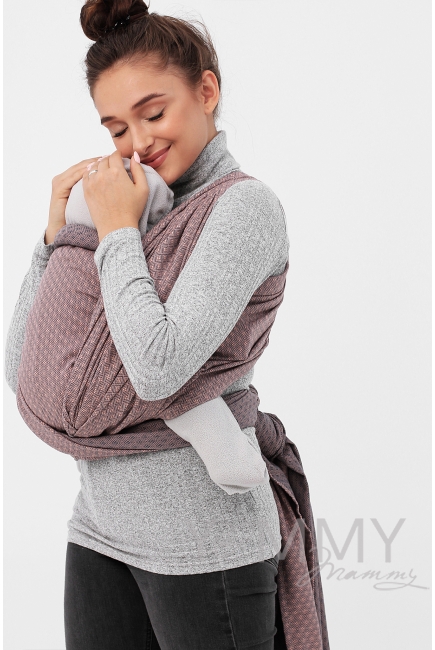 Слинг-шарф алмазного плетения YM, беж/серый