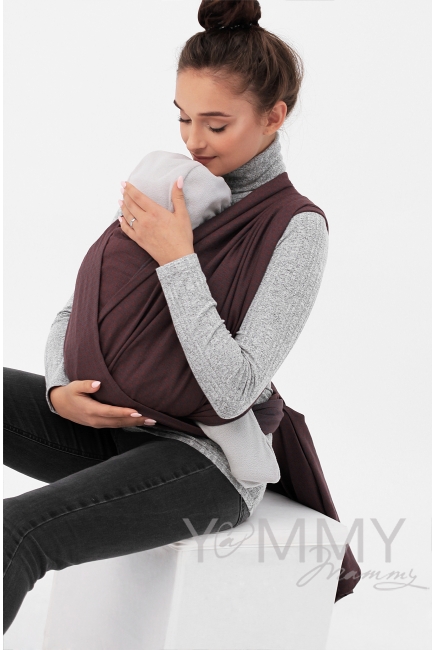 Слинг-шарф алмазного плетения YM, шоколад