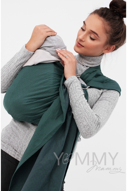 Слинг с кольцами YM, изумруд/серый