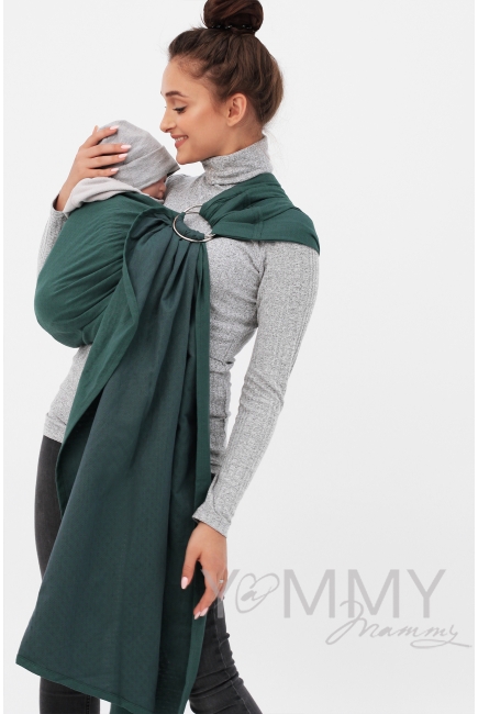 Слинг с кольцами YM, изумруд/серый