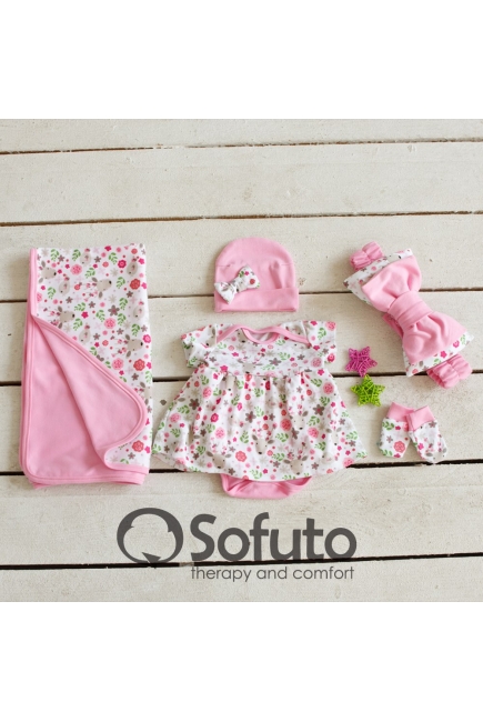 Комплект на выписку для новорожденного летний Flowers (5 предметов)