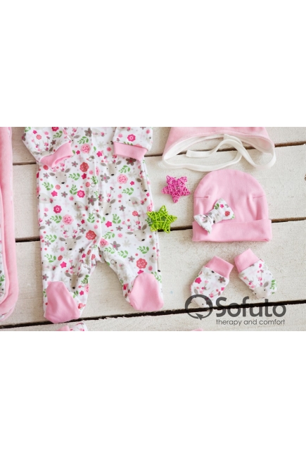 Комплект на выписку для новорожденных теплый демисезонный Flowers (6 предметов)