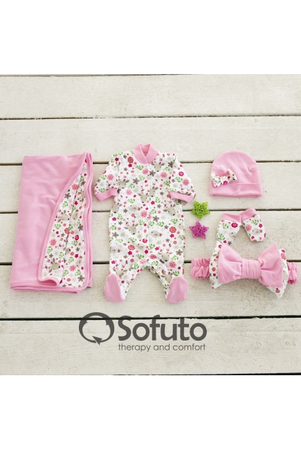 Комплект на выписку летний Flowers (5 предметов)