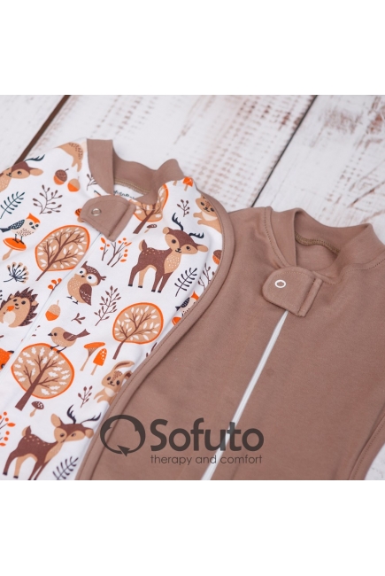 Комплект пеленок-коконов на молнии утепленный, Forest Animals