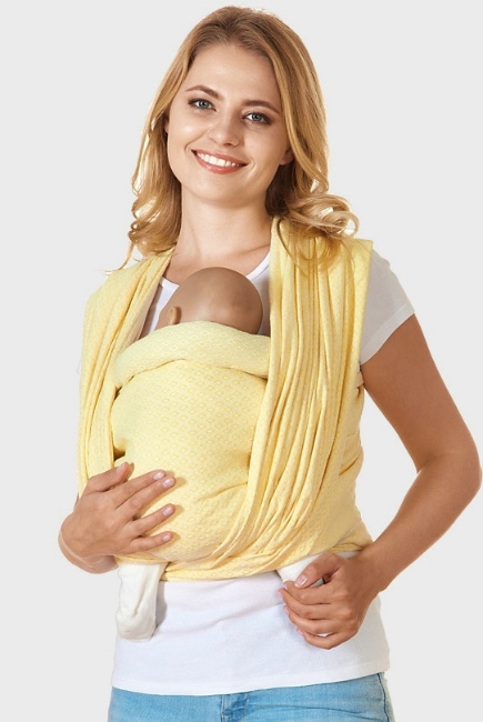 Слинг-шарф алмазного плетения, желтый