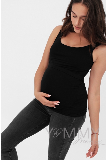 Майка для беременных и кормящих, цвет черный