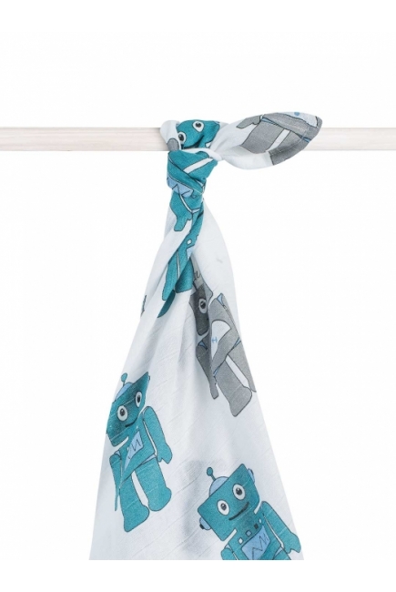 Муслиновая пеленка/простынь для новорожденного Jollein большая, Robot