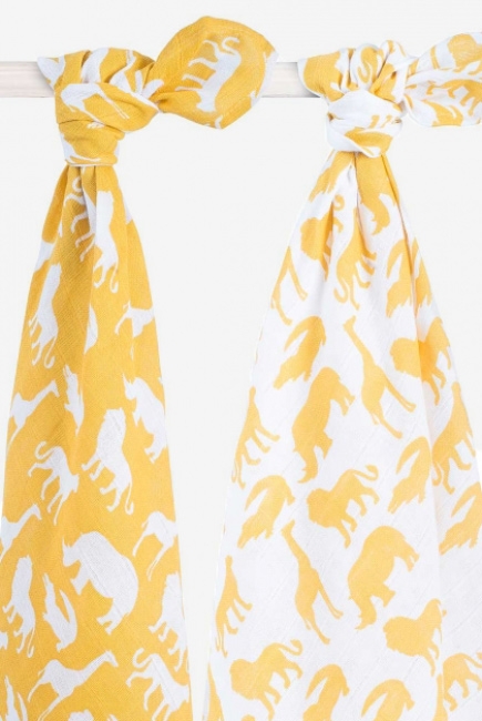 Пеленки муслиновые для новорожденного Jollein, большие, Safari, Safari Ocher