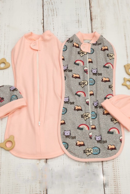 Комплект пеленок-коконов утепленный, цвет Space Cats