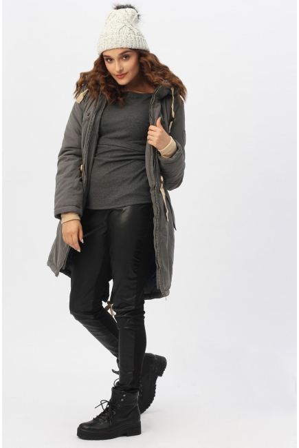 Зимняя слингокуртка - парка 3 в 1, графит