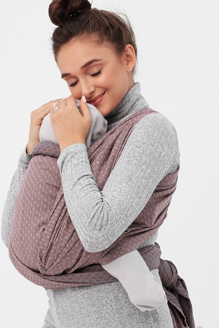 Слинг-шарф алмазного плетения YM, беж/серый