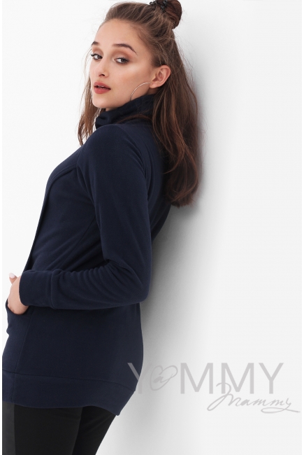 Толстовка YammyMammy (ямми мамми) флисовая, цвет "темно-синий"