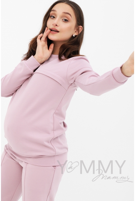 Костюм из плотной вискозы пудрово-розовый