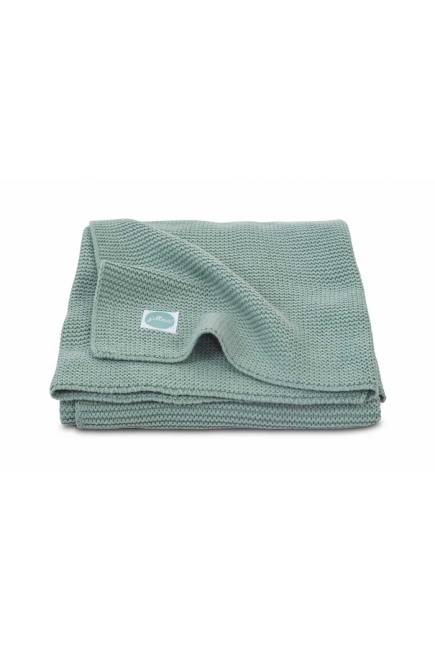 Вязаный плед для новорожденных Jollein Basic, зеленый, средний