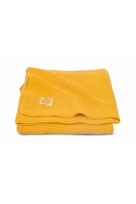 Плед для новорожденного вязаный Jollein Basic, желтый, средний