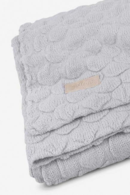 Вязаный плед для новорожденного Jollein Fancy, серый, средний