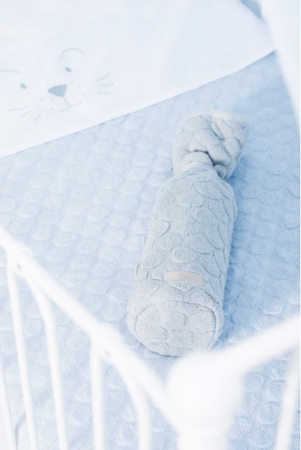 Вязаный плед для новорожденных Jollein Fancy, голубой, средний