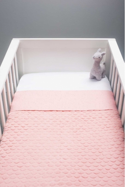 Плед для новорожденного вязаный Jollein Fancy, розовый, средний