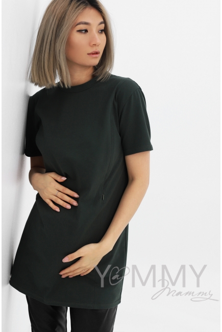 Футболка для кормящих и беременных с вырезом на спинке, хаки
