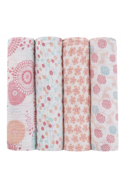 Муслиновые пеленки для новорожденных Aden Anais большие, набор 4, Global Garden